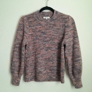 Madewell Space Dyed Eaton Puff Bishop Sleeve Wool Blend Sweater Size Small